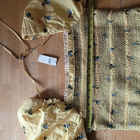 By Anthropologie Puff-Sleeve Square-Neck Smocked Mini Dress - Picture 6 of 8